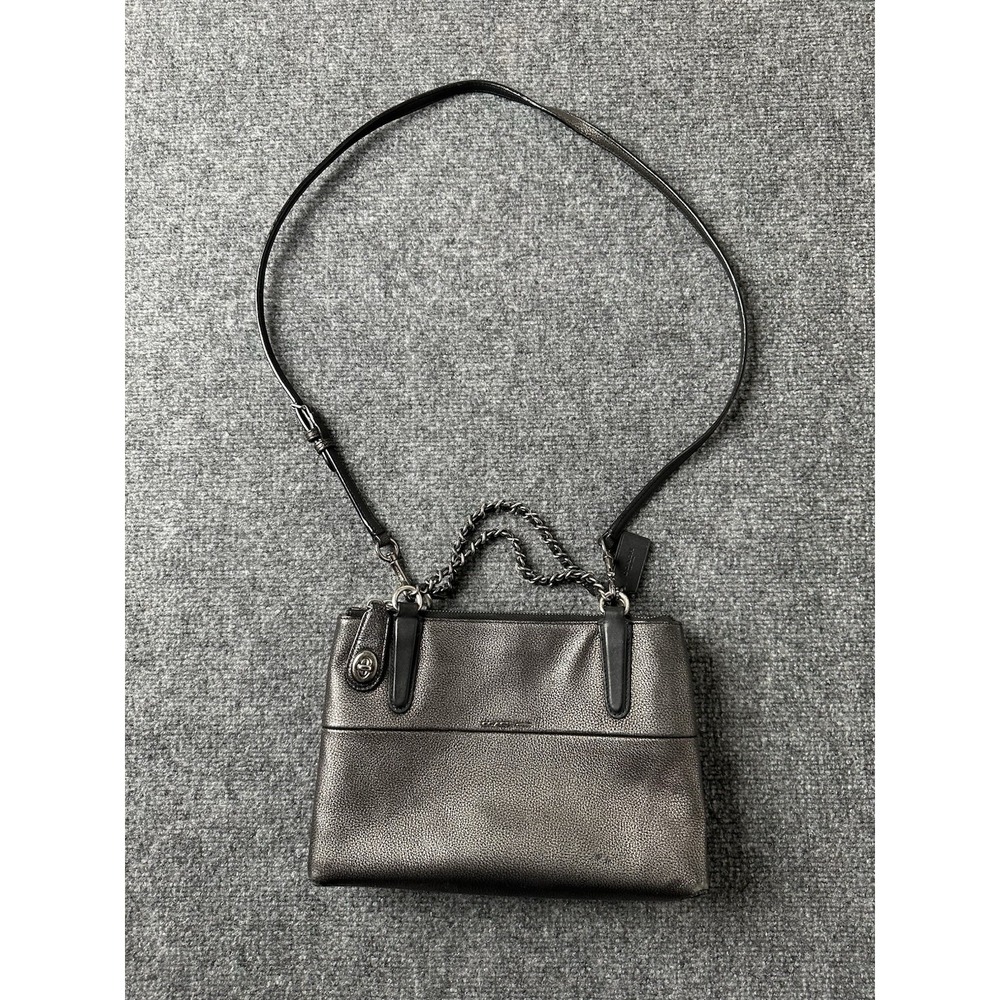 Womens Coach Mini Turnlock Borough Chain Bag Metallic, Size One Size